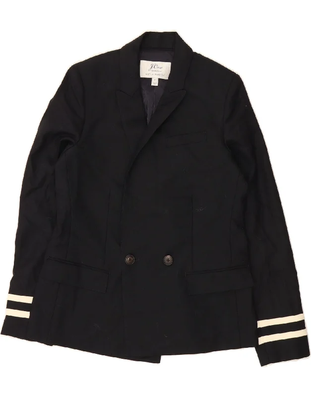 Shop and Save J. CREW Womens Double Breasted Blazer Jacket US 10 Large Navy Blue