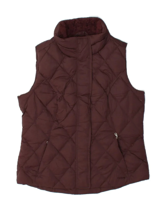 Loyalty Reward EDDIE BAUER Womens Padded Gilet UK 14 Medium Burgundy Polyester