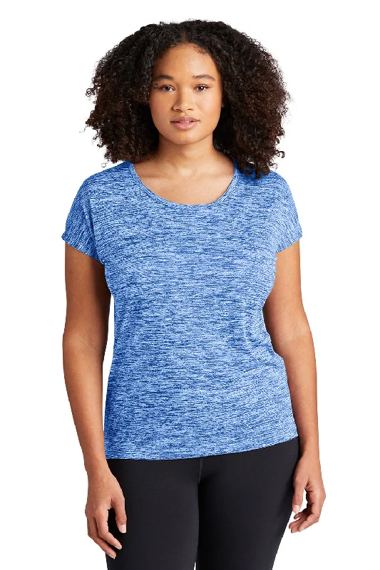 Quick Sale Sport-Tek Womens Electric Heather Moisture Wicking Short Sleeve Crewneck T-Shirt - True Royal Blue Electric
