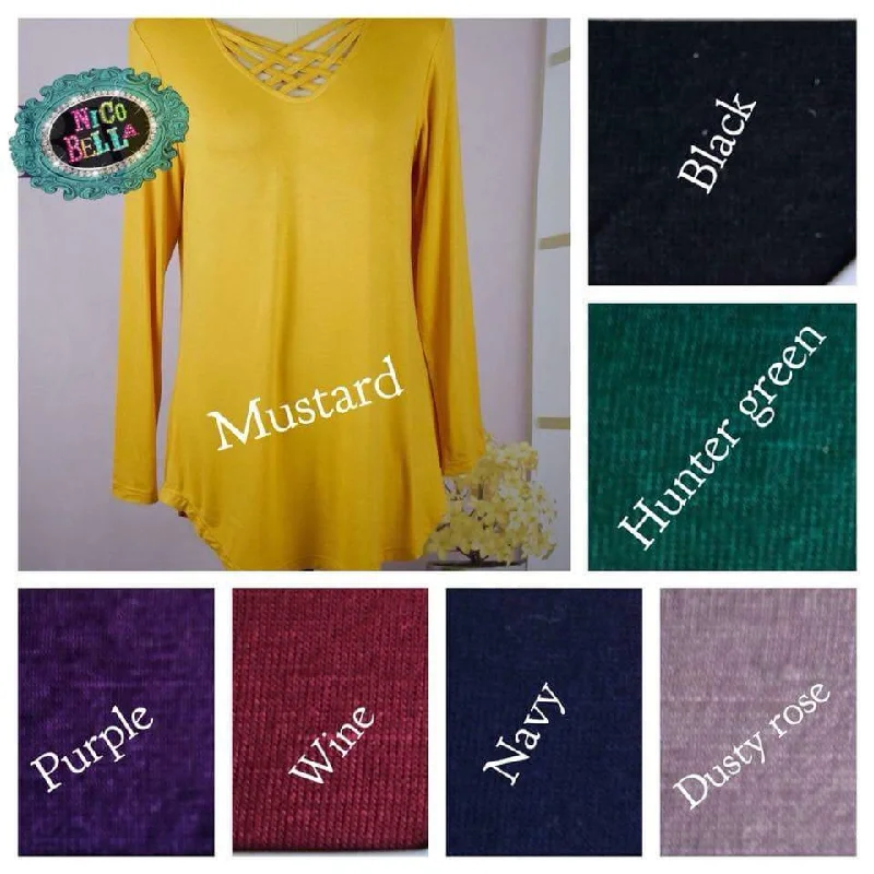 Quick Sale Lattice Cross Neck Tops