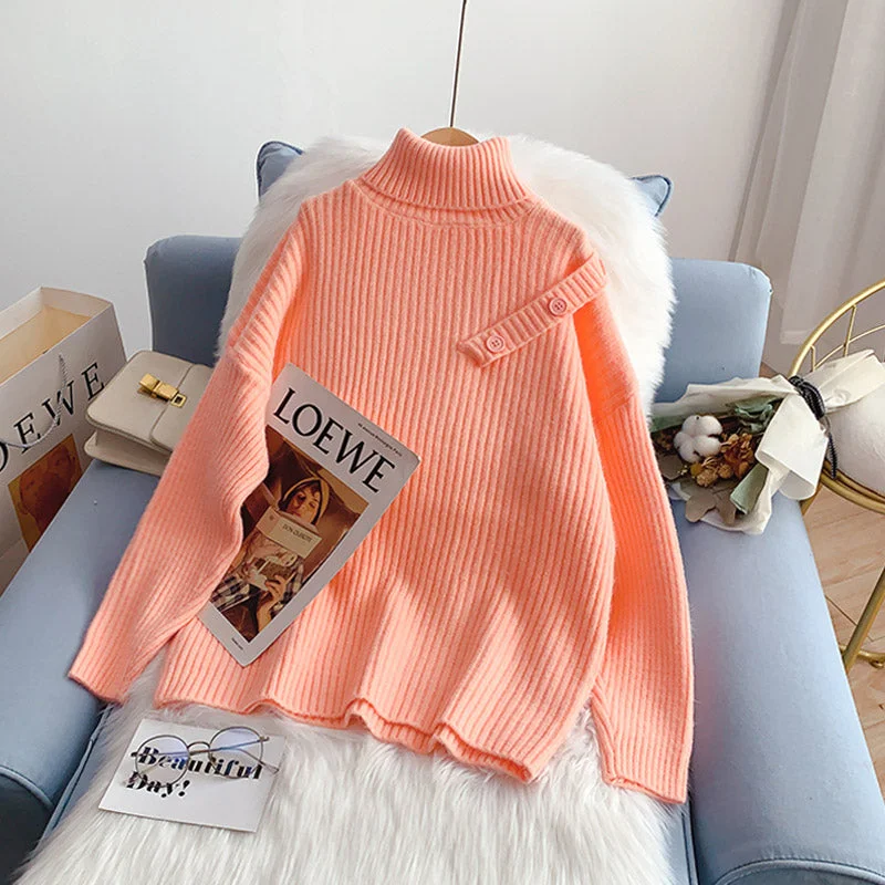 Best Bargains High neck sweater candy color versatile thin Korean bottomed shirt  5236