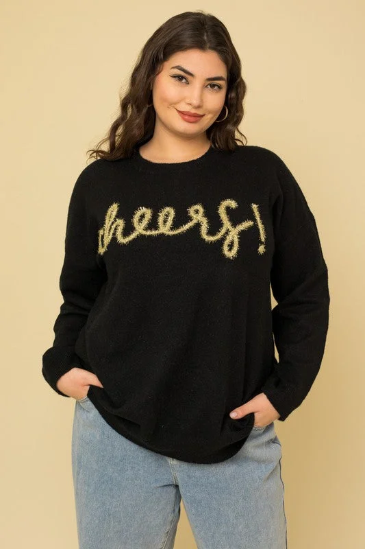 Final Markdown Plus Size Cheers Pullover Sweater