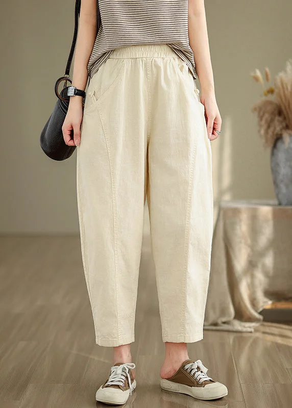 YEAR-End Clearance Modern Milk White Oversized Cotton Harem Pants Fall
