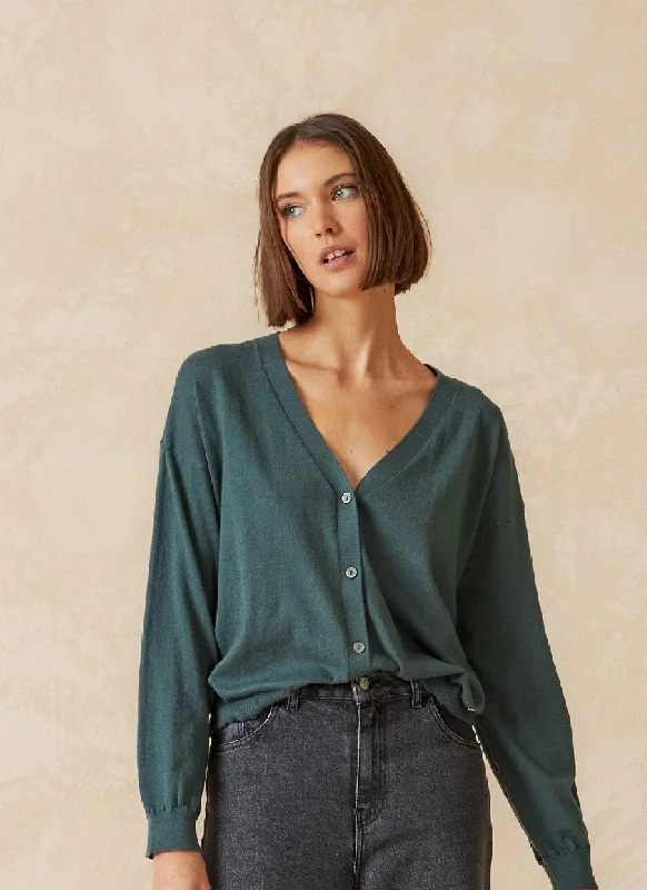 While Supplies Last Indi & Cold Cotton V-Neck Cardigan