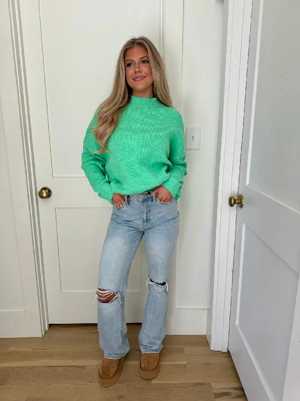 Stock Clearance Albany Sweater- Light Green