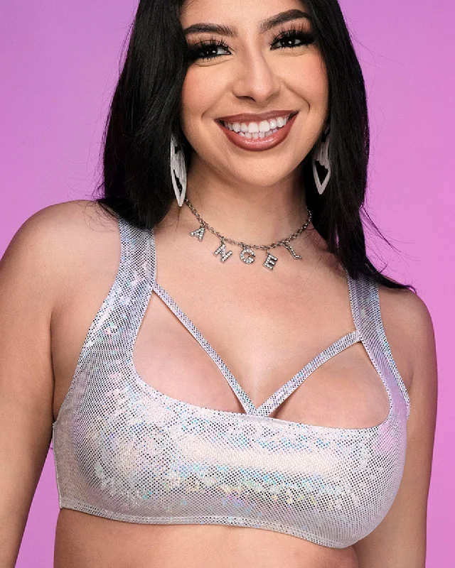 Exclusive Offers Silver Aura Strap Top