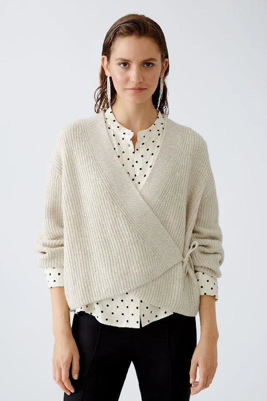 Instant Deal Oui Wool Blend Wrap Sweater