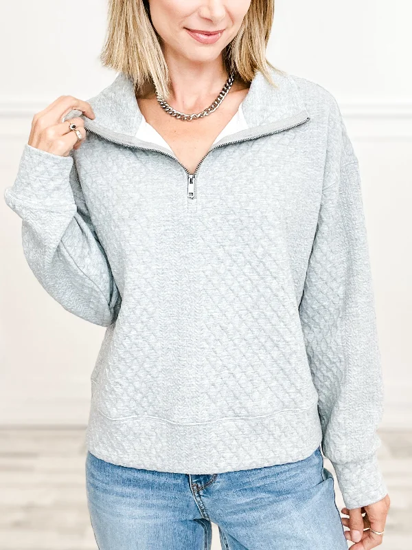 Exclusive Savings Long Sleeve Solid Knit Zipper Collar Top