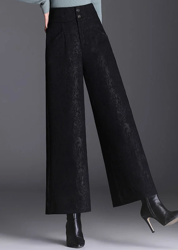 Weekend Specials to Enjoy Modern Black Pockets Print High Waist Crop Pants Spring
