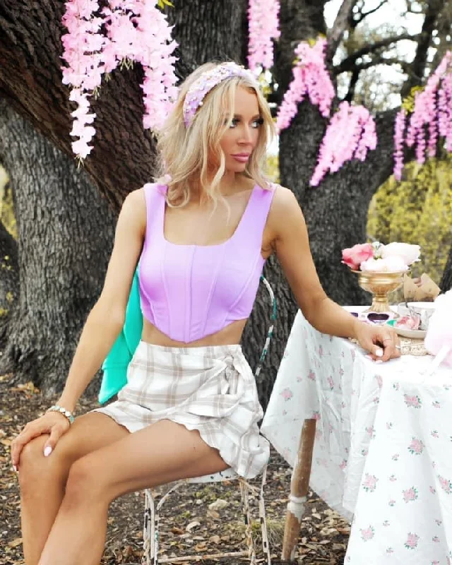 Super Deal Layne Lilac Crop Top