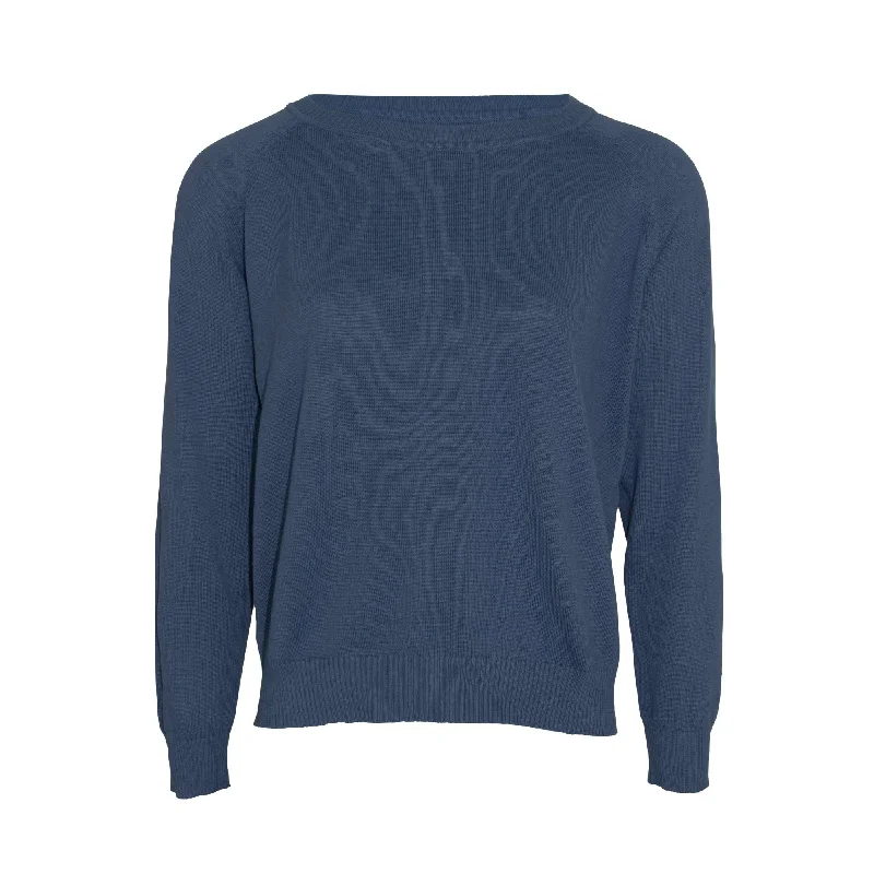 Inventory Reduction Ls Ragland Plain Sweater - Navy