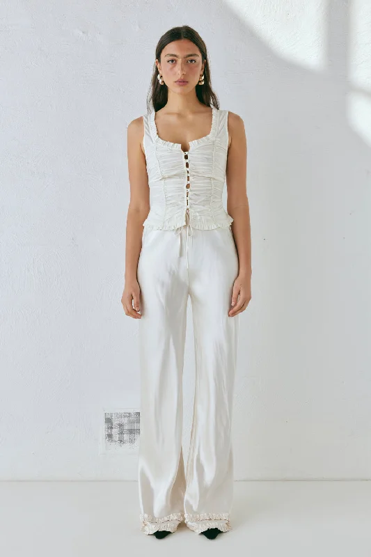 Bargain Bin Citara Satin Pants White