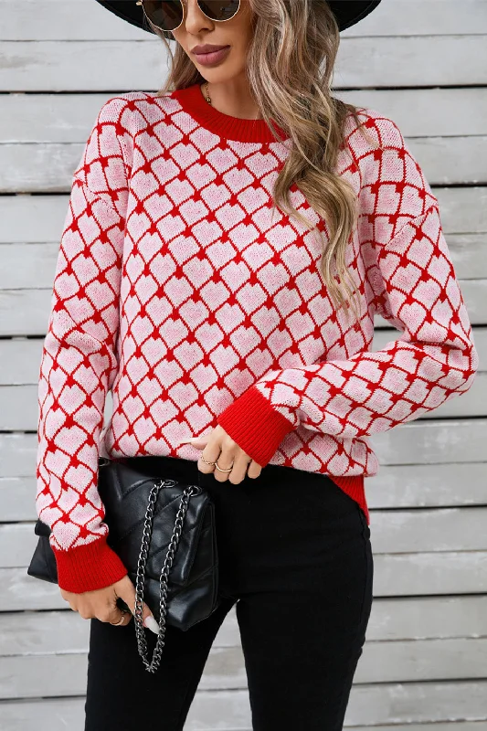 Incredible Offers Angel Wings Contrast Round Neck Dropped Shoulder Sweater