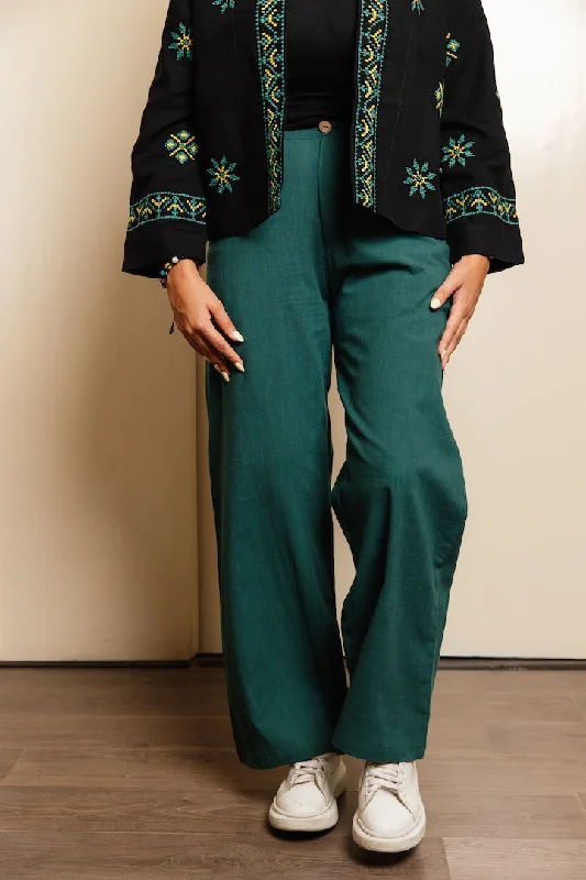 Take Advantage Green Easy-Breezy Linen Pants