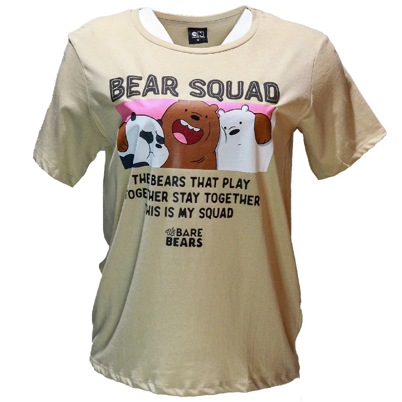 Weekend Discounts You Deserve Beige We Bare Bears Printed T Shirt