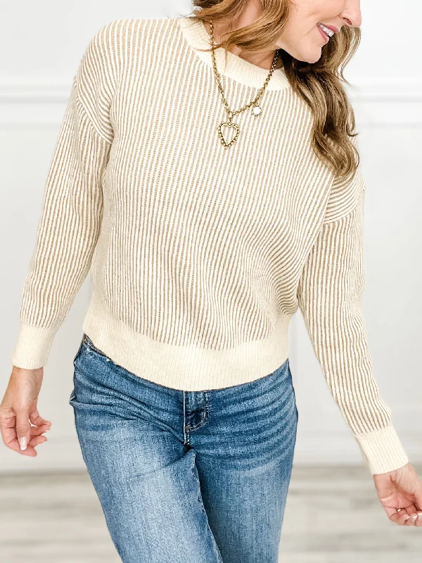 Now Available TWO TONE RIB TEXTURE SWEATER