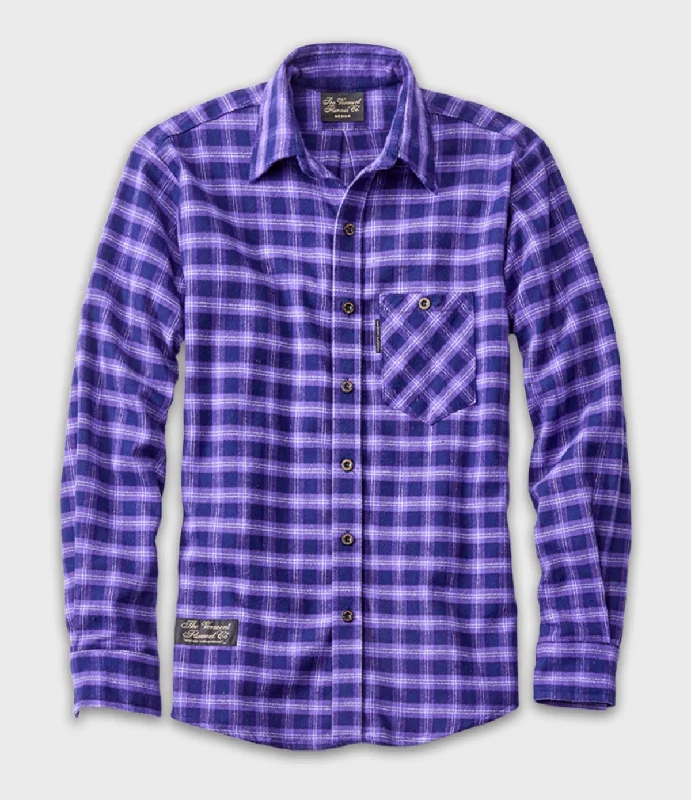 Price Reduction Fitted Flannel Shirt - Purple Maze