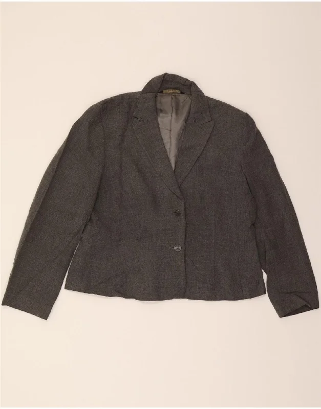 Buy Today LAURA ASHLEY Womens 2 Button Blazer Jacket UK 18 XL Grey Viscose