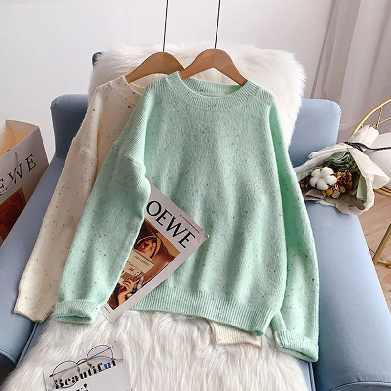 While Supplies Last Lazy Korean versatile knitted bottom shirt  5225