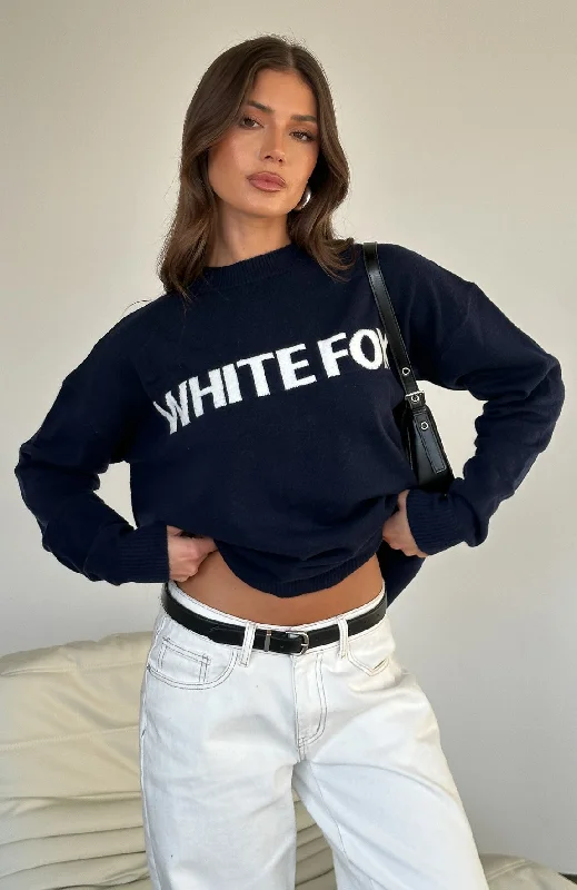 Midnight Madness Set Me Free Knit Sweater Navy