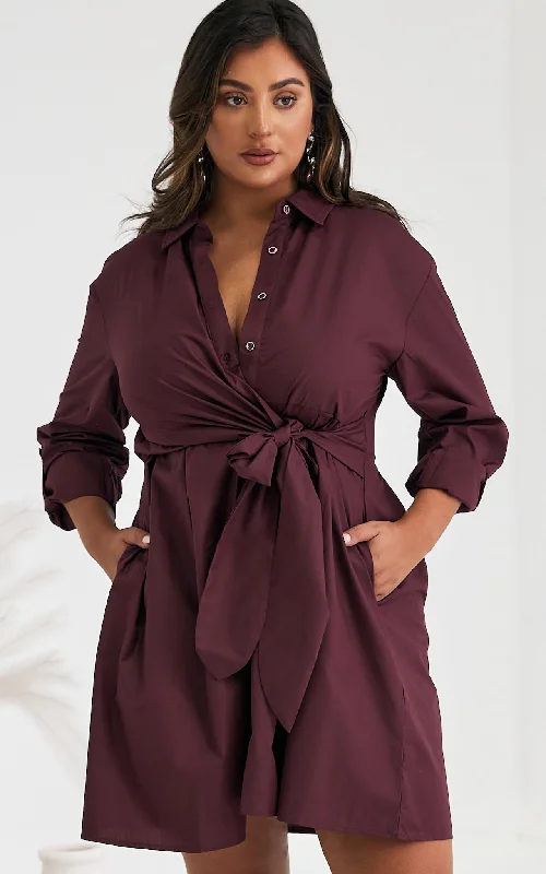 Clearance Items Esther Mini Dress - Burgundy