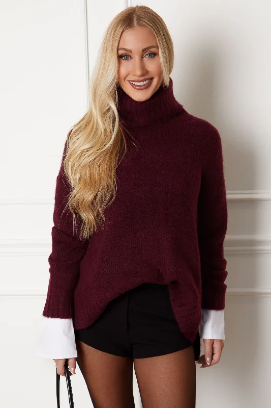 Crazy Savings Carson Wine Oversized Sweater