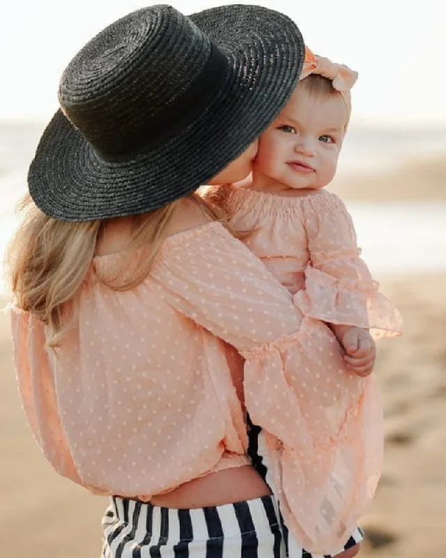 Super Savings Savanna Off-the-Shoulder Dot Top - Pretty 'n Peach
