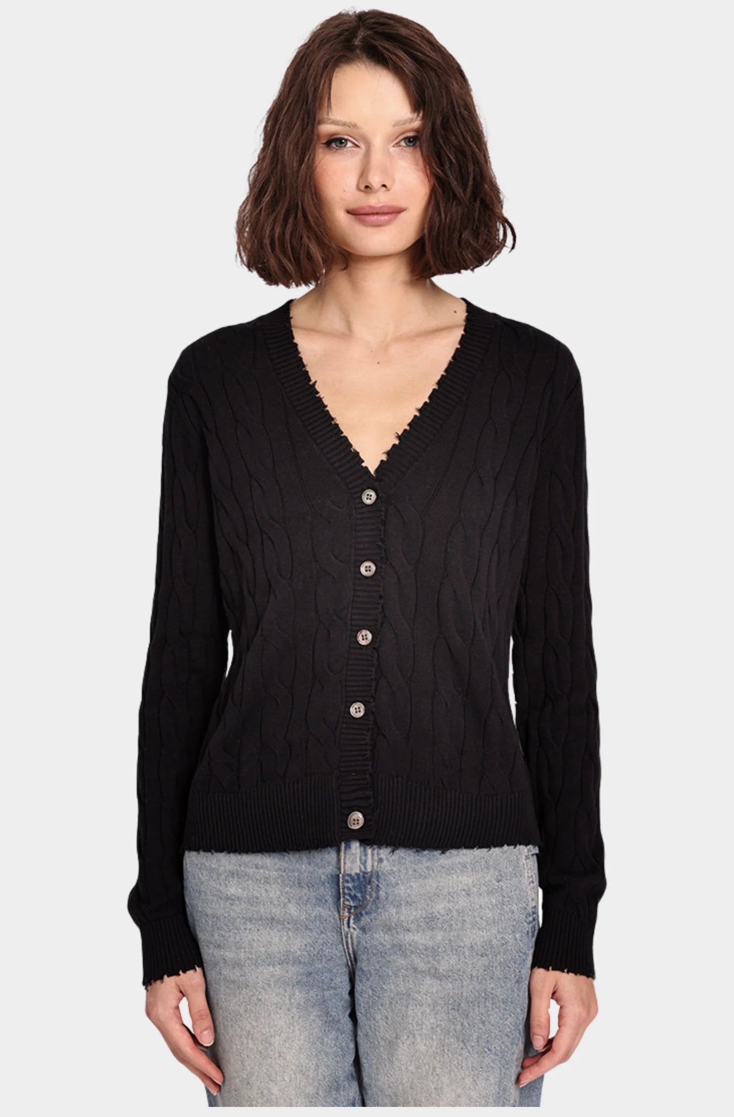 Exclusive Deal Cotton Cashmere Frayed Cardi