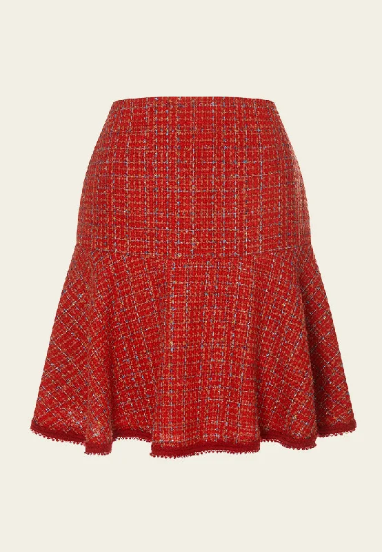 Super Sale Lurex-checked Contrast-hem Fishtail Skirt