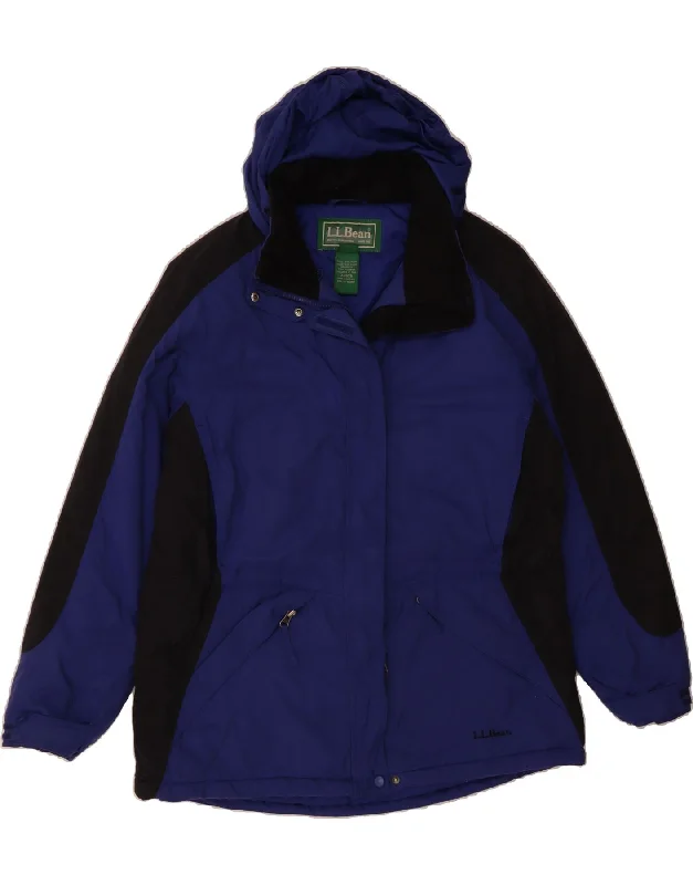 Bargain Alert L.L.BEAN Womens Windbreaker Jacket UK 14 Medium Navy Blue Colourblock
