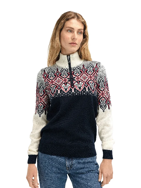 Early Bird Dale of Norway - Winterland Women's Sweater in Navy/Off-White/Raspberry