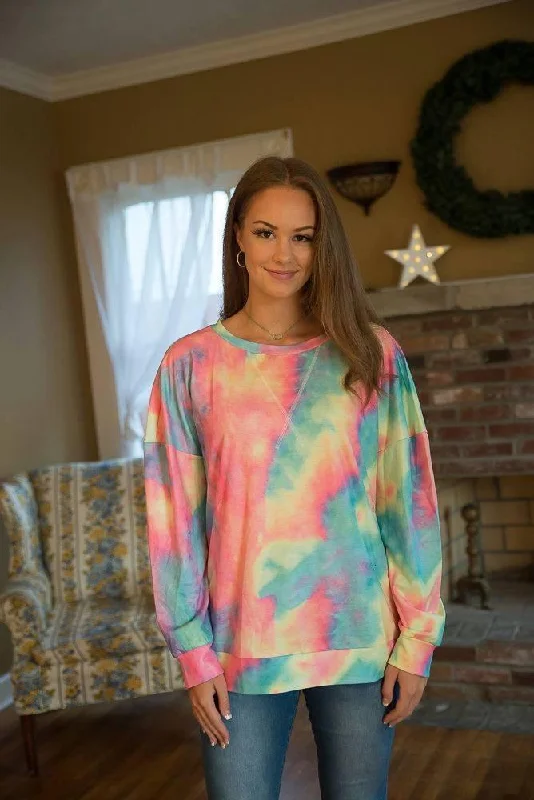 Extra Savings Pink Tie Dye Pullover