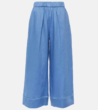 Loyalty Reward Max Mara Linen Trousers Brama - Sky Blue