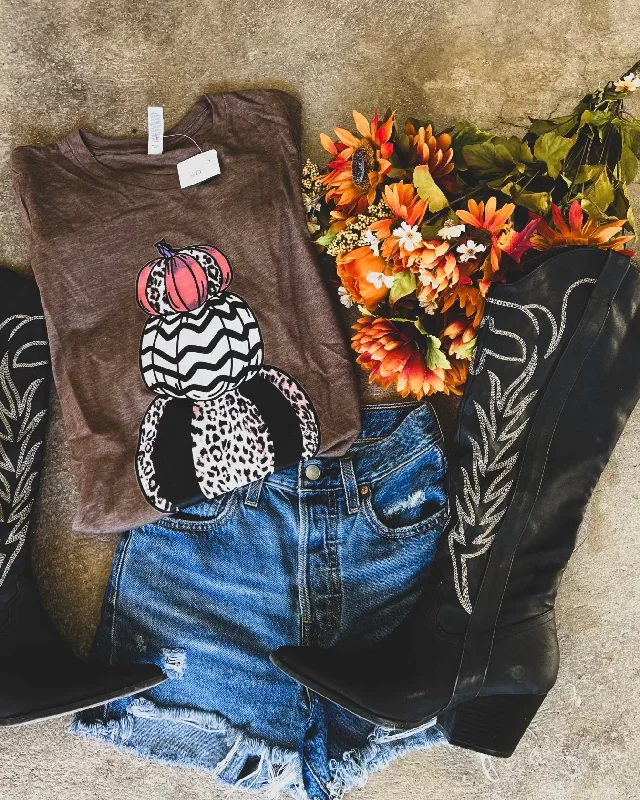 Weekend Flash Sale Brown Pumpkin Stack Graphic Tee
