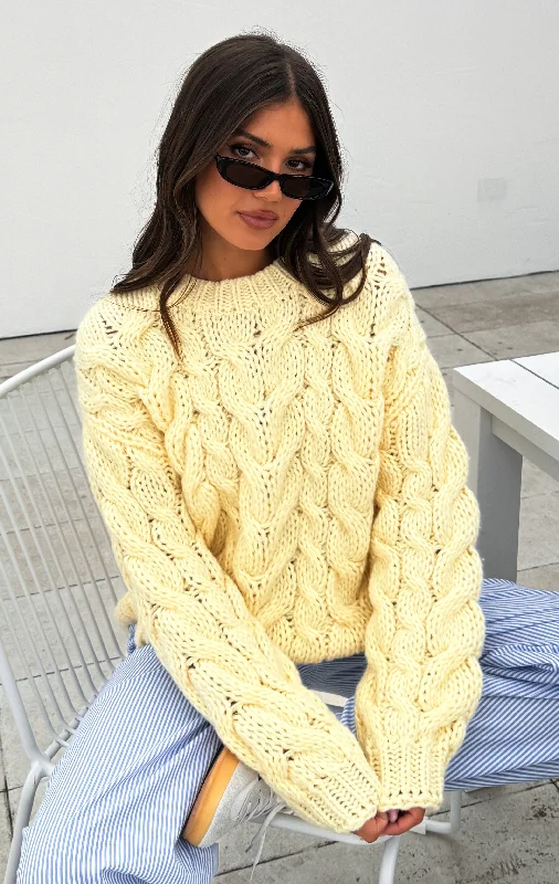 Price Rollback Real Feelings Oversized Knit Sweater Lemon