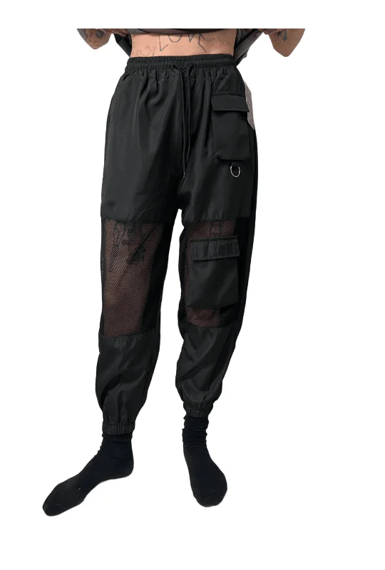 Weekend Discounts Worth Grabbing Black Utility Pants with Mesh
