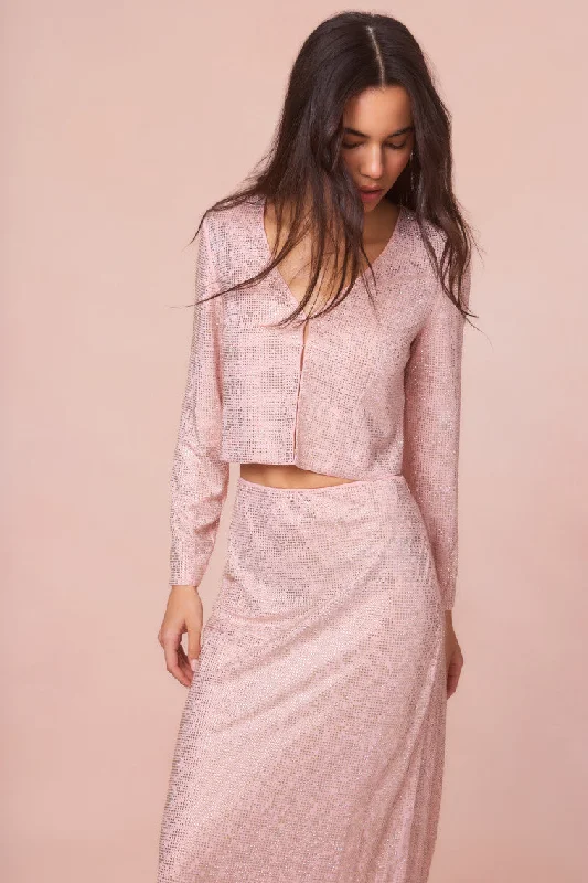 Final Clearance Daliana Crystal Long Sleeve Top