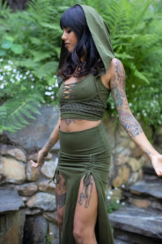 Exclusive Online Offer Sutra Underbust Hooded Top Set - Olive