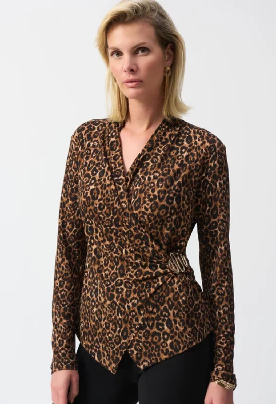 Weekend Offers You Can't Ignore Wrap Closure Animal Print Top Style