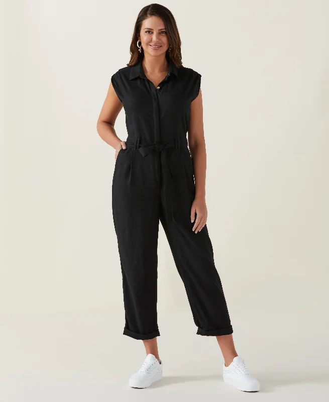 Instant Savings Linen Blend Jumpsuit