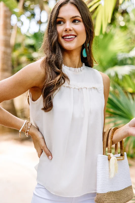 Shop Now Going The Distance Cream White Tank