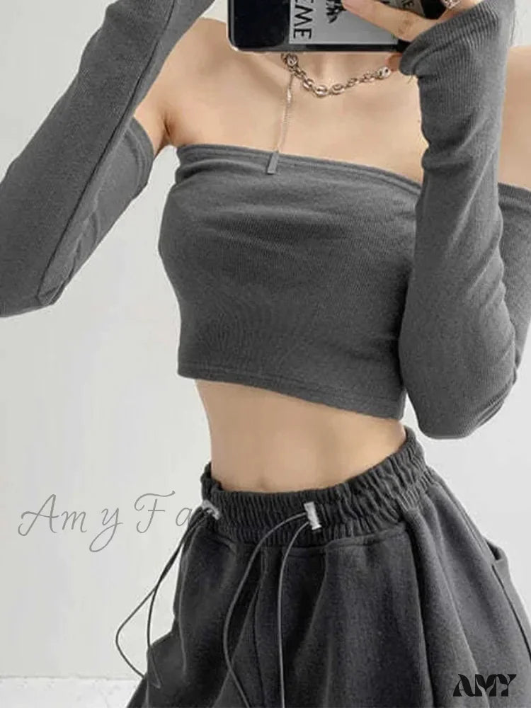 Mega Deal AMY - Streetwear Sexy Camis Tube Summer Skinny Harajuku Crop Top