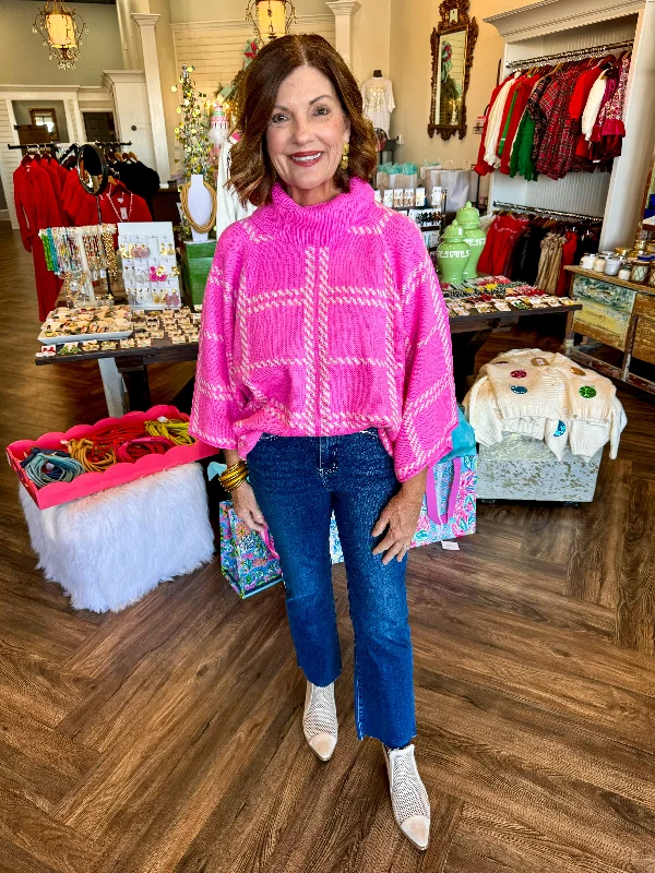 Time-Limited Offer Haley Plaid Sweater: Pink