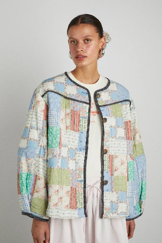 Price Drop macy quilted jacket - patchwork floral