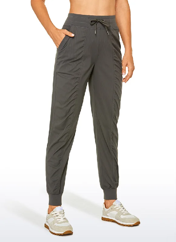 Price Break Striped Joggers with Pockets 28'' - Ruched
