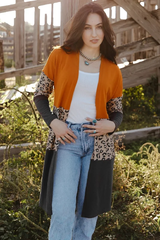Low Prices Color Block Long Sleeve Cardigan
