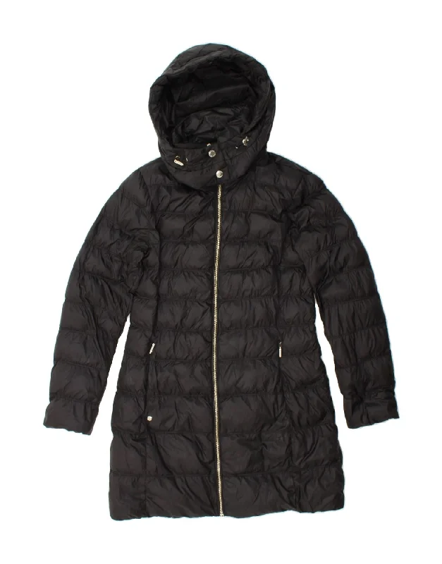 Special Buy MASSIMO DUTTI Womens Hooded Padded Coat UK 10 Small Black Polyamide