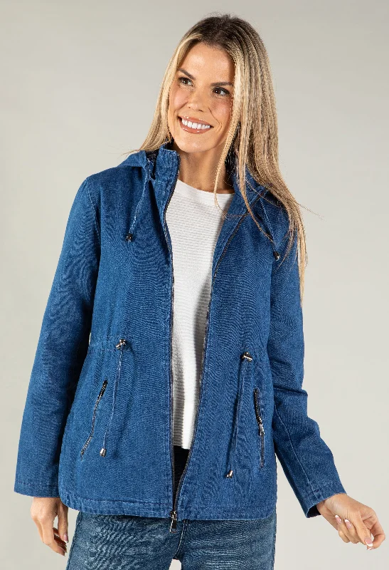 Early Bird Discount Denim Zip Up Jacket