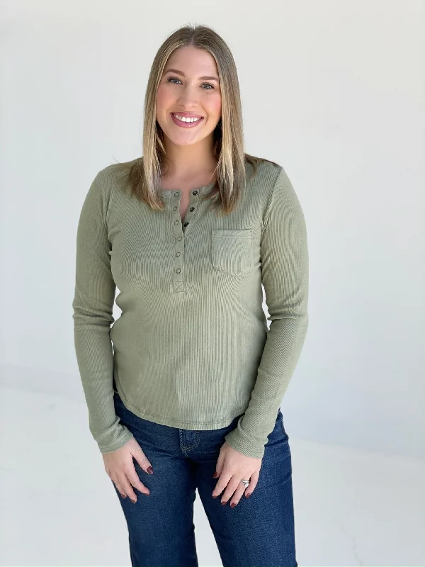 Price Cut Take A Hint Ribbed Knit Top - Olive *CM