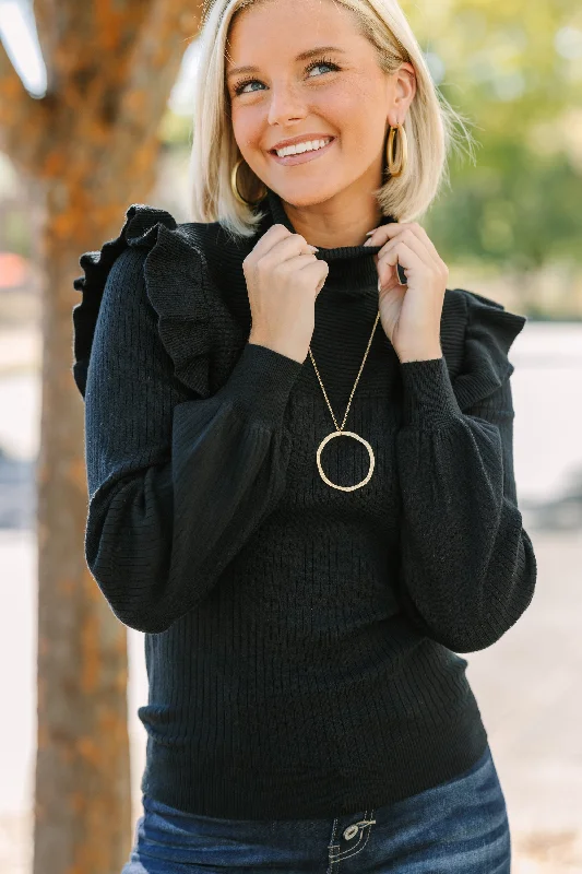 Customer Appreciation Sale Reach For You Black Turtleneck Sweater